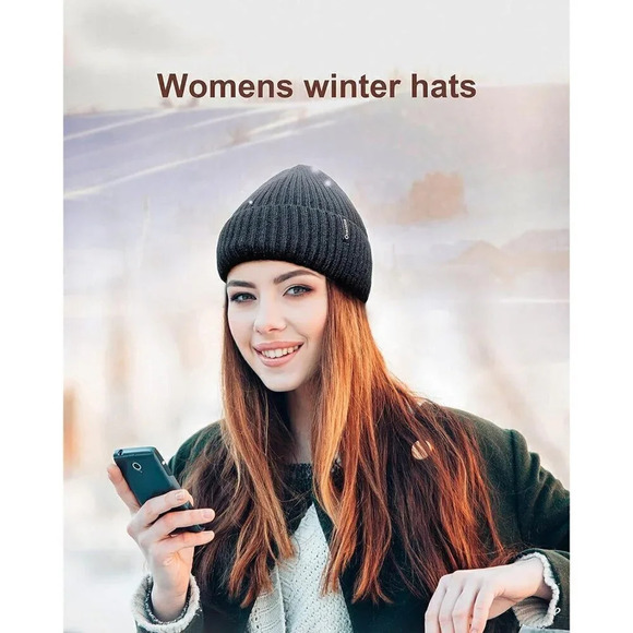 ❤️ Beanie Hat for Men  Women Warm Winter Knit Cuffed Beanie Soft Warm Ski Hats - Picture 3 of 7